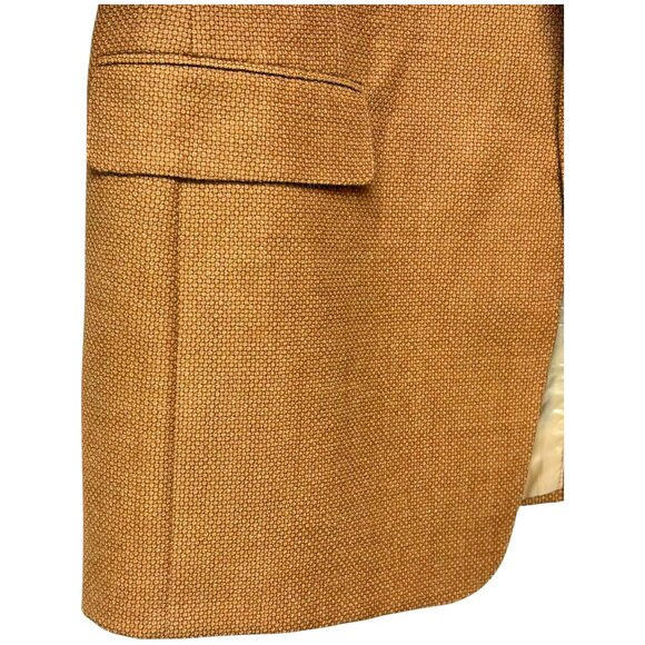 HICKEY FREEMAN Twine Brown Basketweave Texture Silk Wool Blend Sport Coat - Picture 7 of 10
